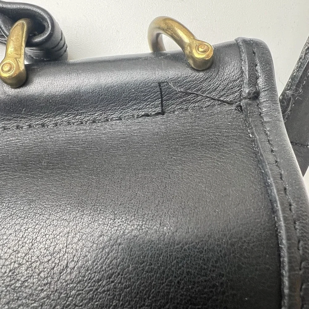 Vintage Black Coach Willis Bag 9927 Crossbody & Top Handle Purse Loose Stitching